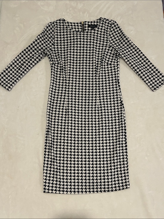Spense Dresses & Skirts - 🎀 Spense Black & White Houndstooth Long Sleeve Sheath Dress